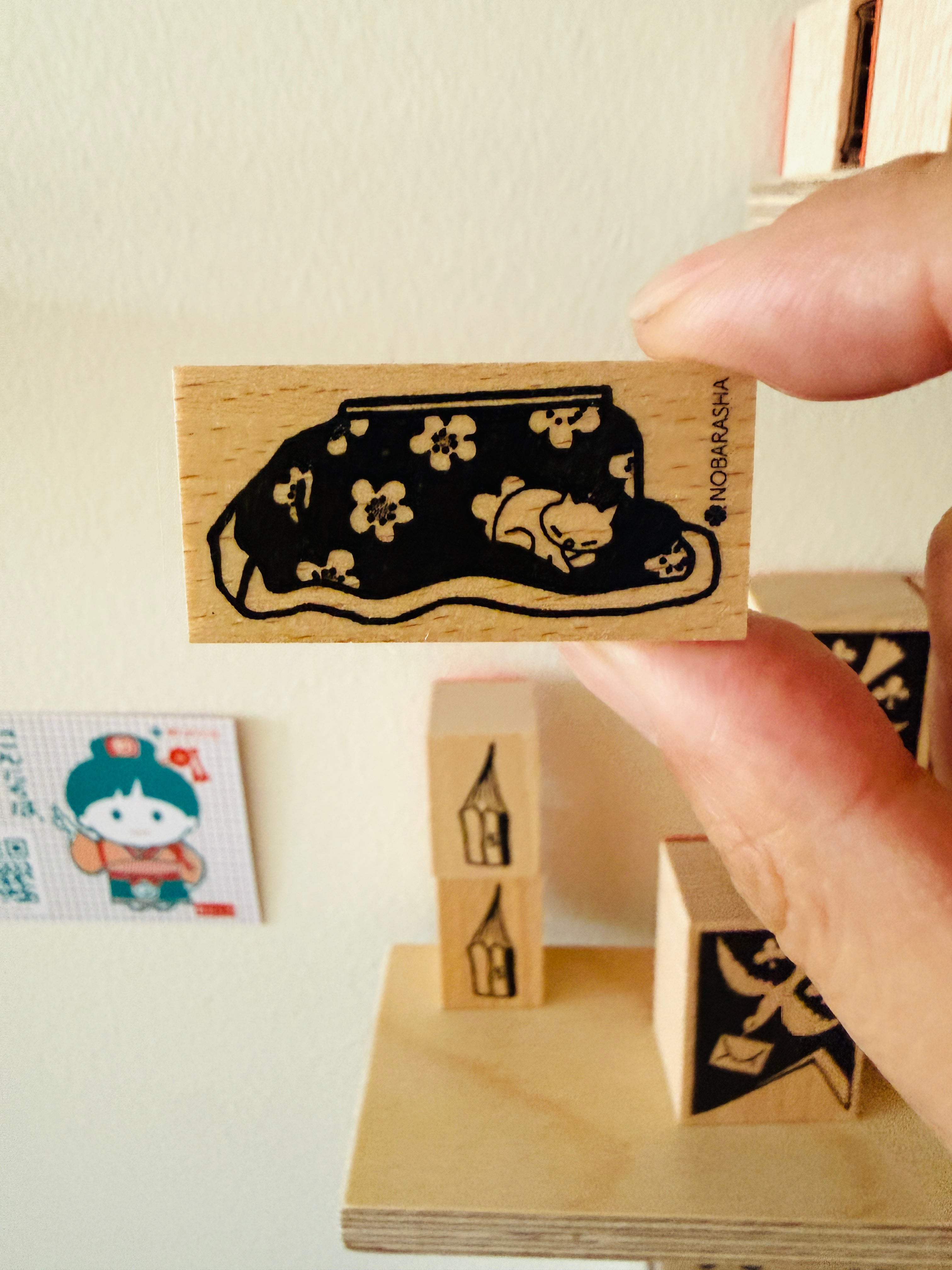 [Nobarasha] Kotatsu Kitten Hanko rubber stamp