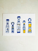 [Mizushima] Kokeshi Folk Toy postcard