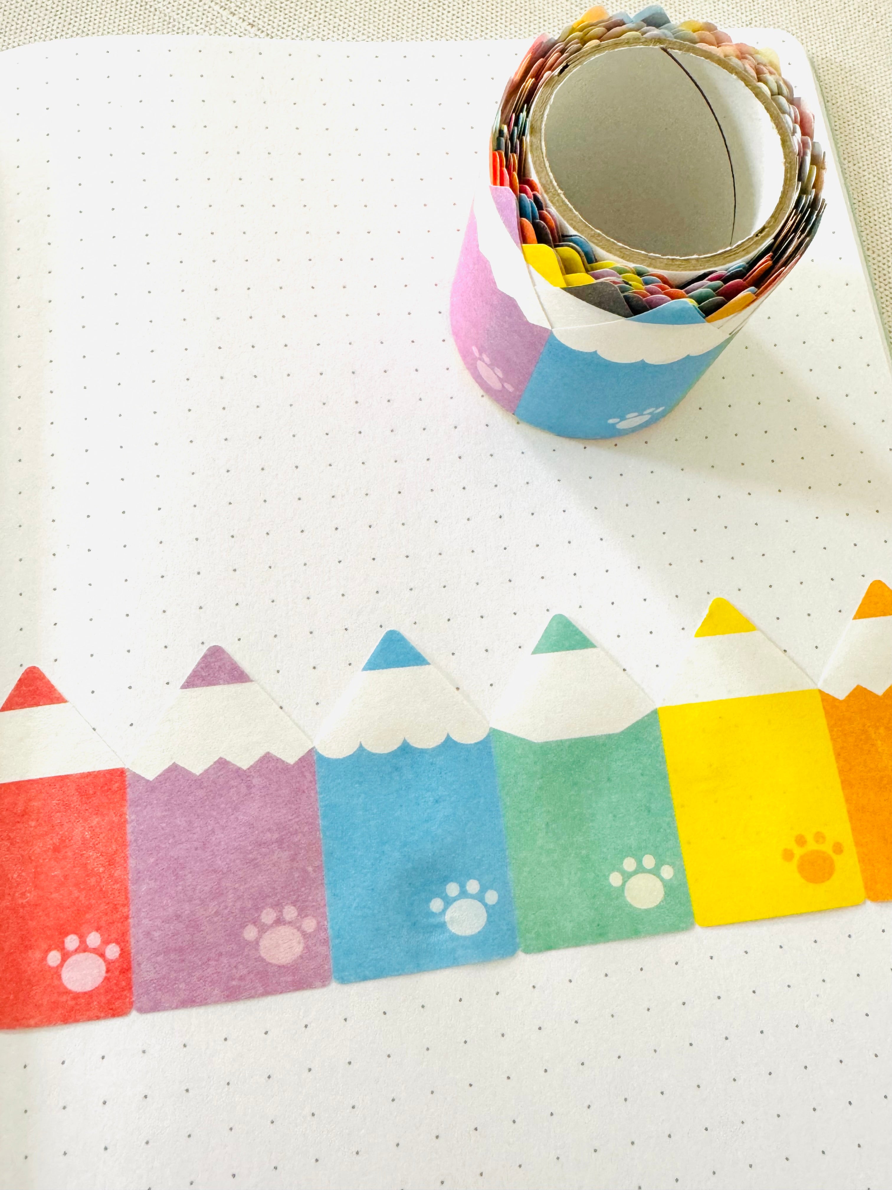[Round Top] Colored Pencils Water Activated tape
