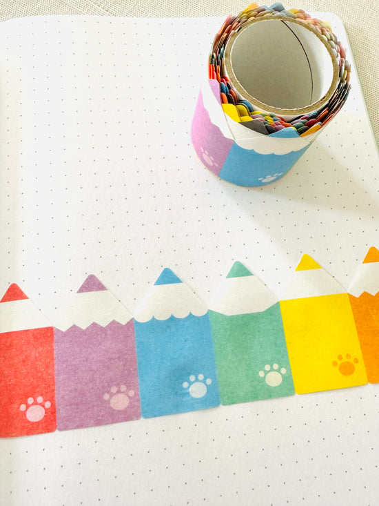 [Round Top] Colored Pencils Water Activated tape