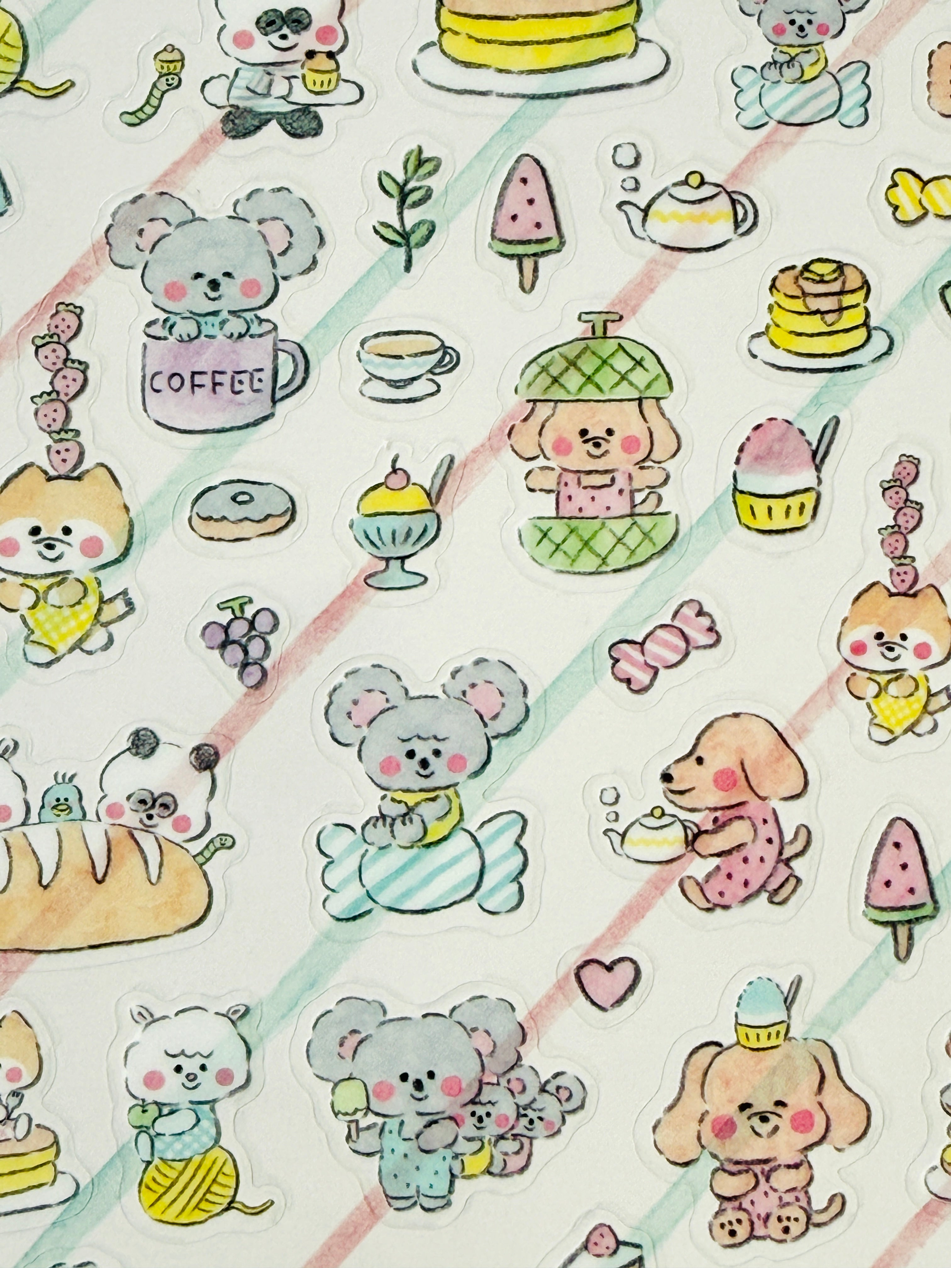 [Noriyuki Echigawa] cozyca x Oyatsu and Animals sticker sheet