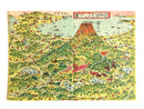 [Nobarasha] Retro Picture Map Jumbo postcard • Mt. Fuji and the Five Lakes (1953)