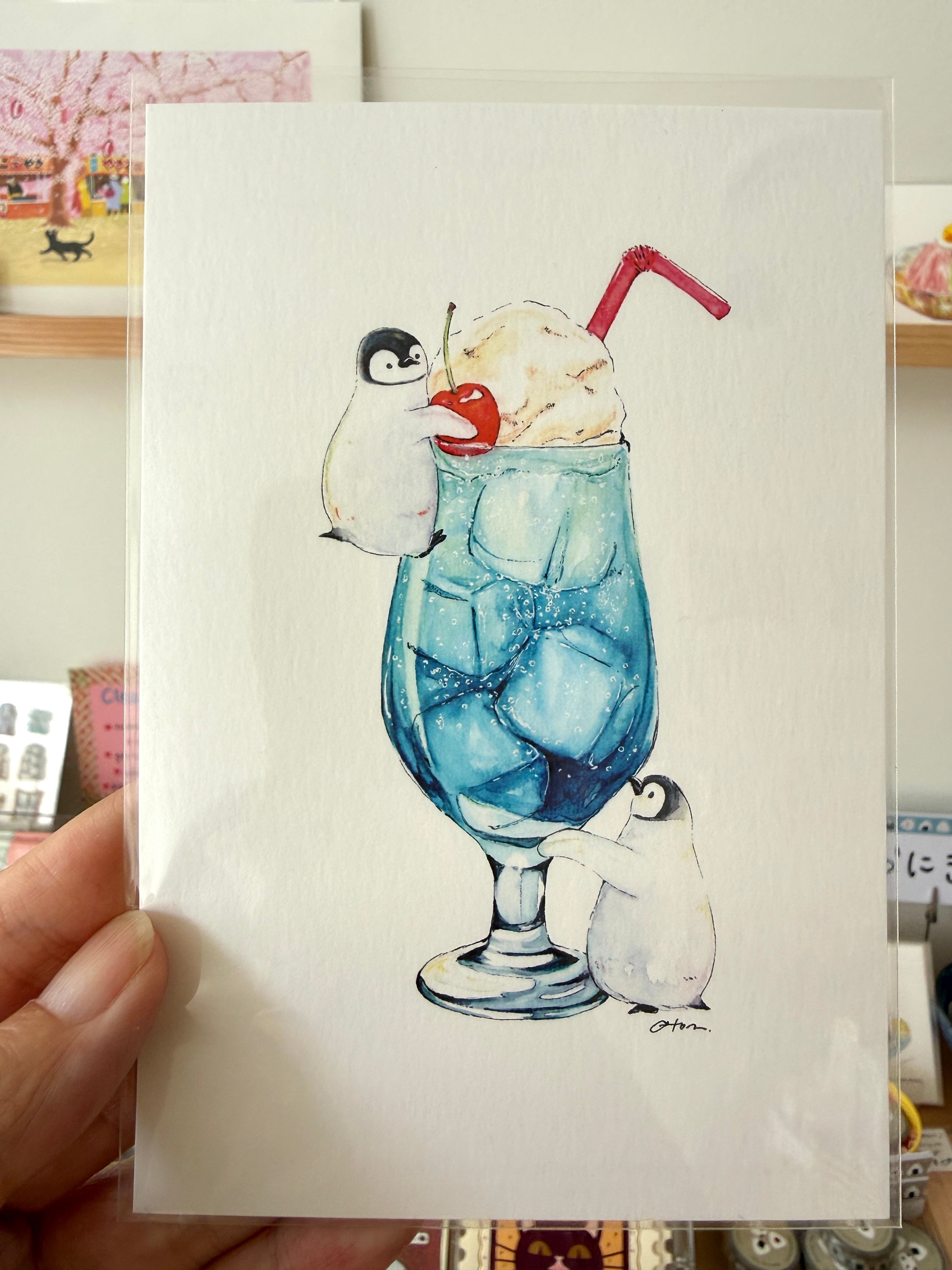 [Active] Penguin Ramune Cream Soda postcard
