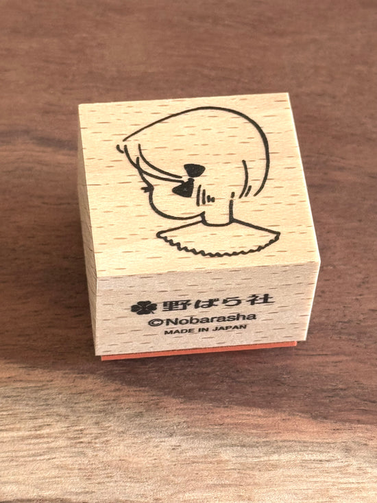 [Nobarasha] Girl & Ribbon Hanko rubber stamp