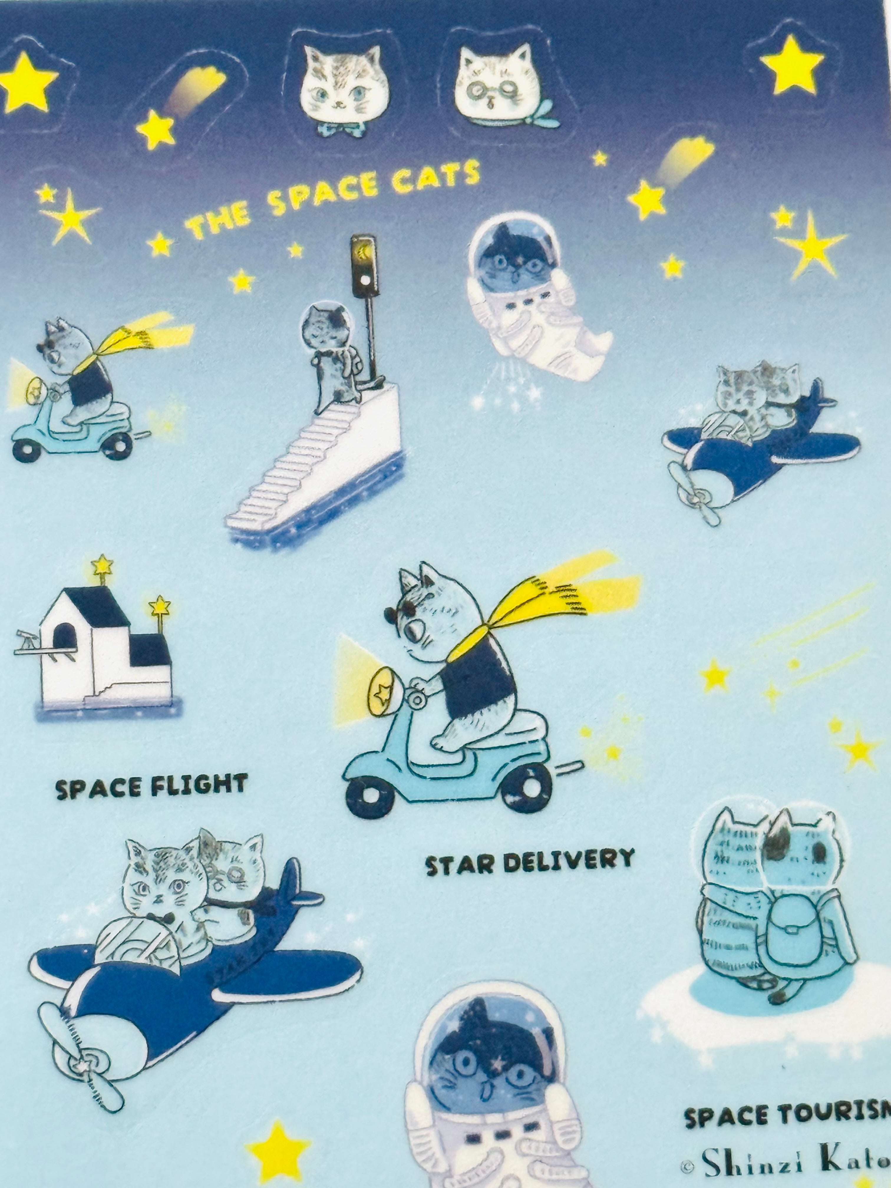 [SEAL-DO] Shinzi Katoh x Kira Kira Hologram Layer sticker sheet: Space Cat