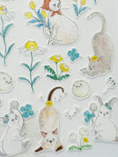 [TOCORO COMUGI] Dandelion & Clover Picking with Nyanko sticker sheet