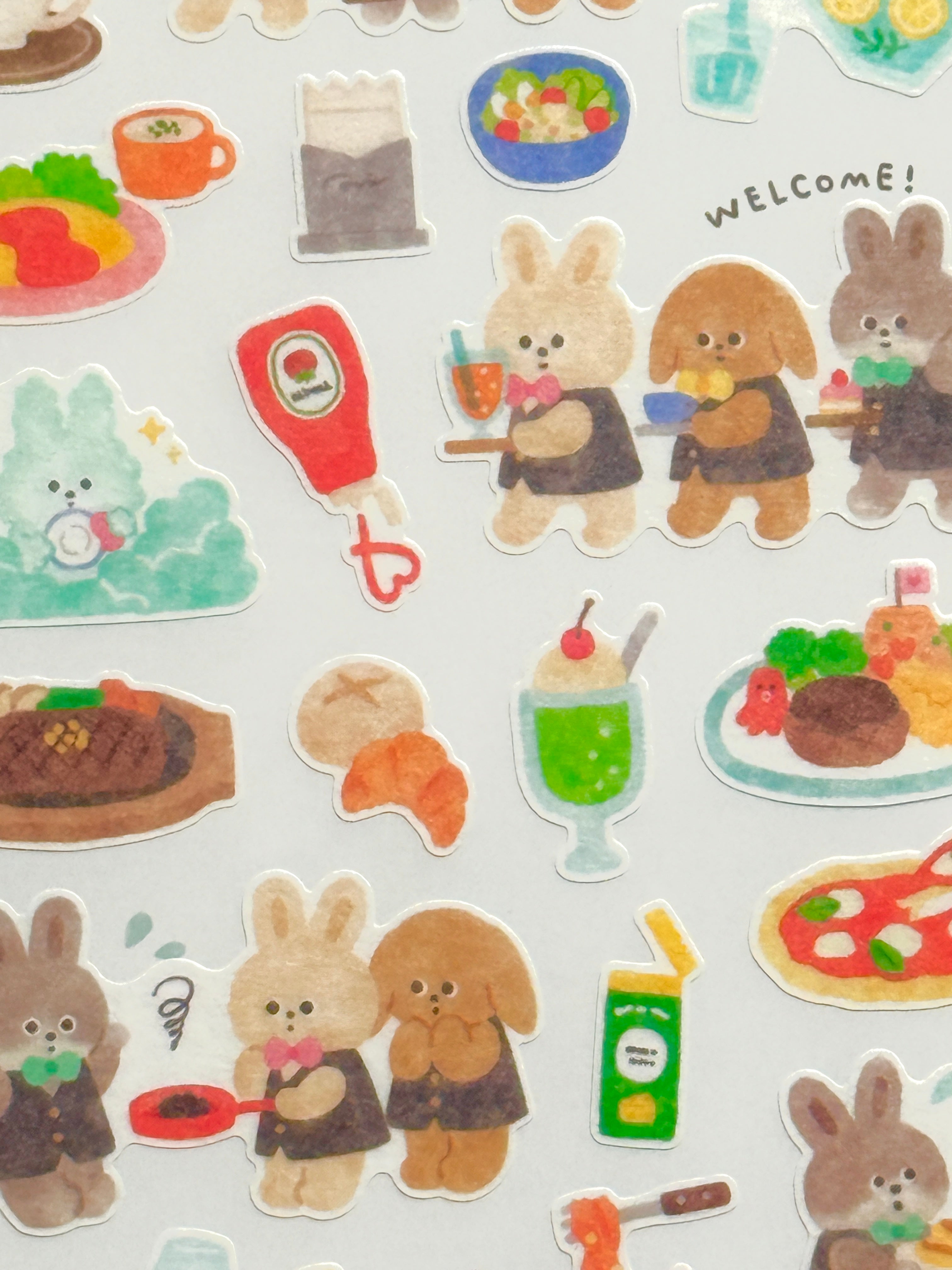 [MIND WAVE] Waku Waku series • Bookstore, Flower, Furniture, Post Office, Restaurant and Vegetable Store sticker sheet