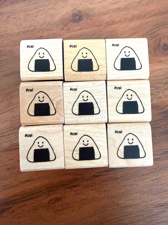 [I Love Stamp] Happy Riceball Onigiri mini rubber stamp