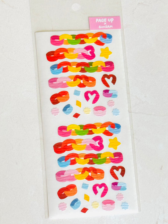[SUNSAM x PAGE UP] Paper Chain Confetti sticker sheet