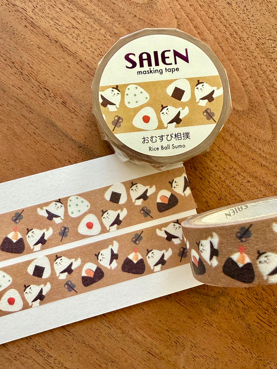 [SAIEN] Rice ball Sumo washi tape