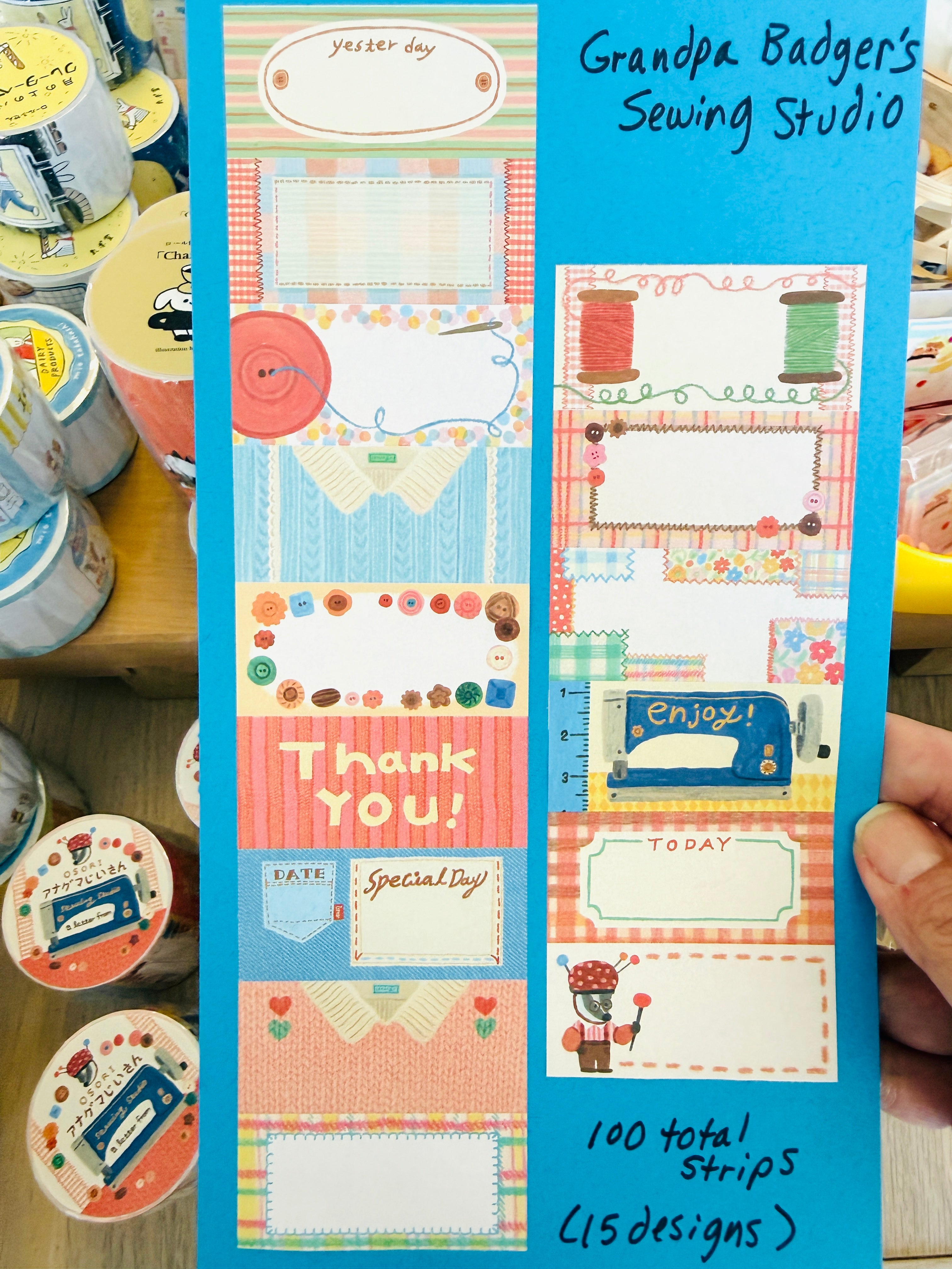 [Tegamisha] Osori · Grandpa Badger Sewing Studio Jumbo Sticky Note Roll