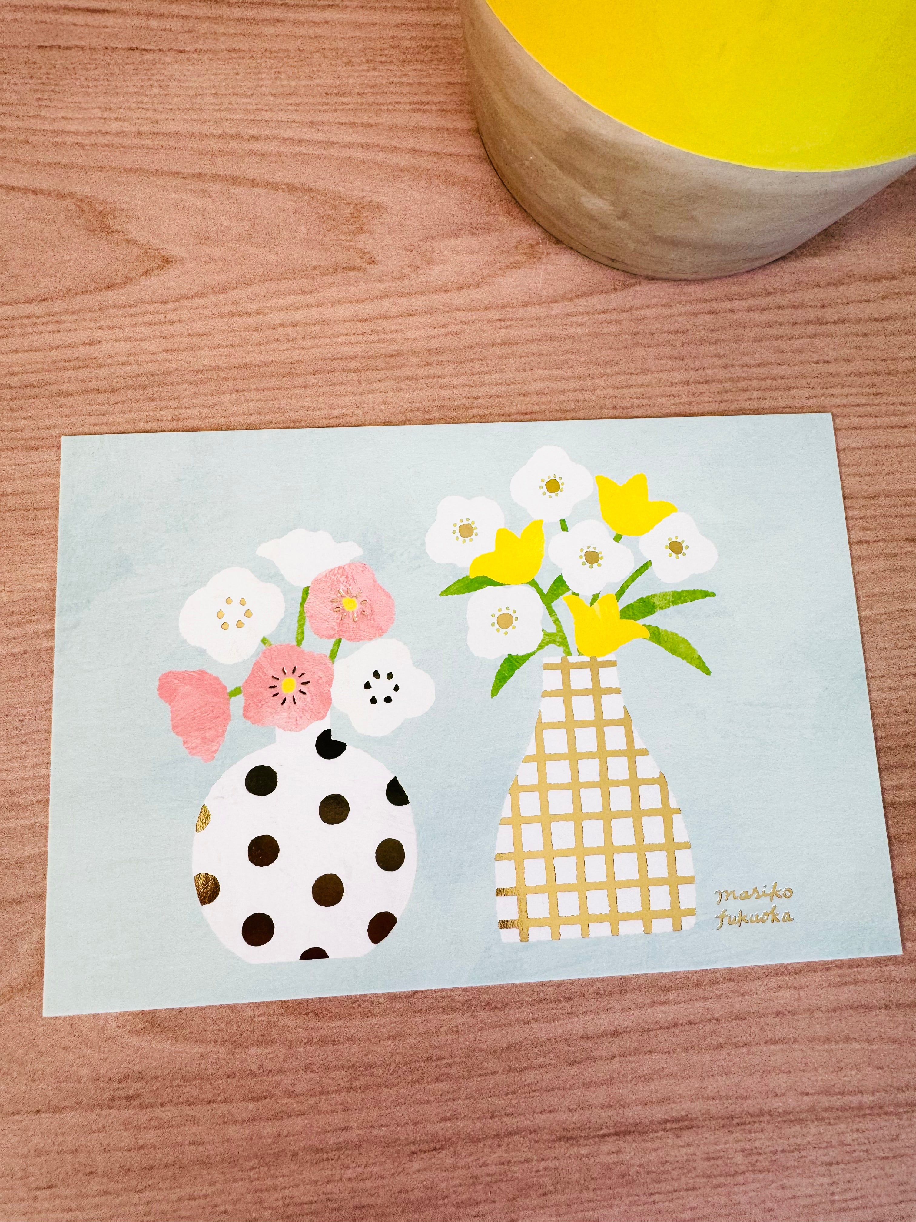 [cozyca] Vase postcard x Mariko Fukuoka