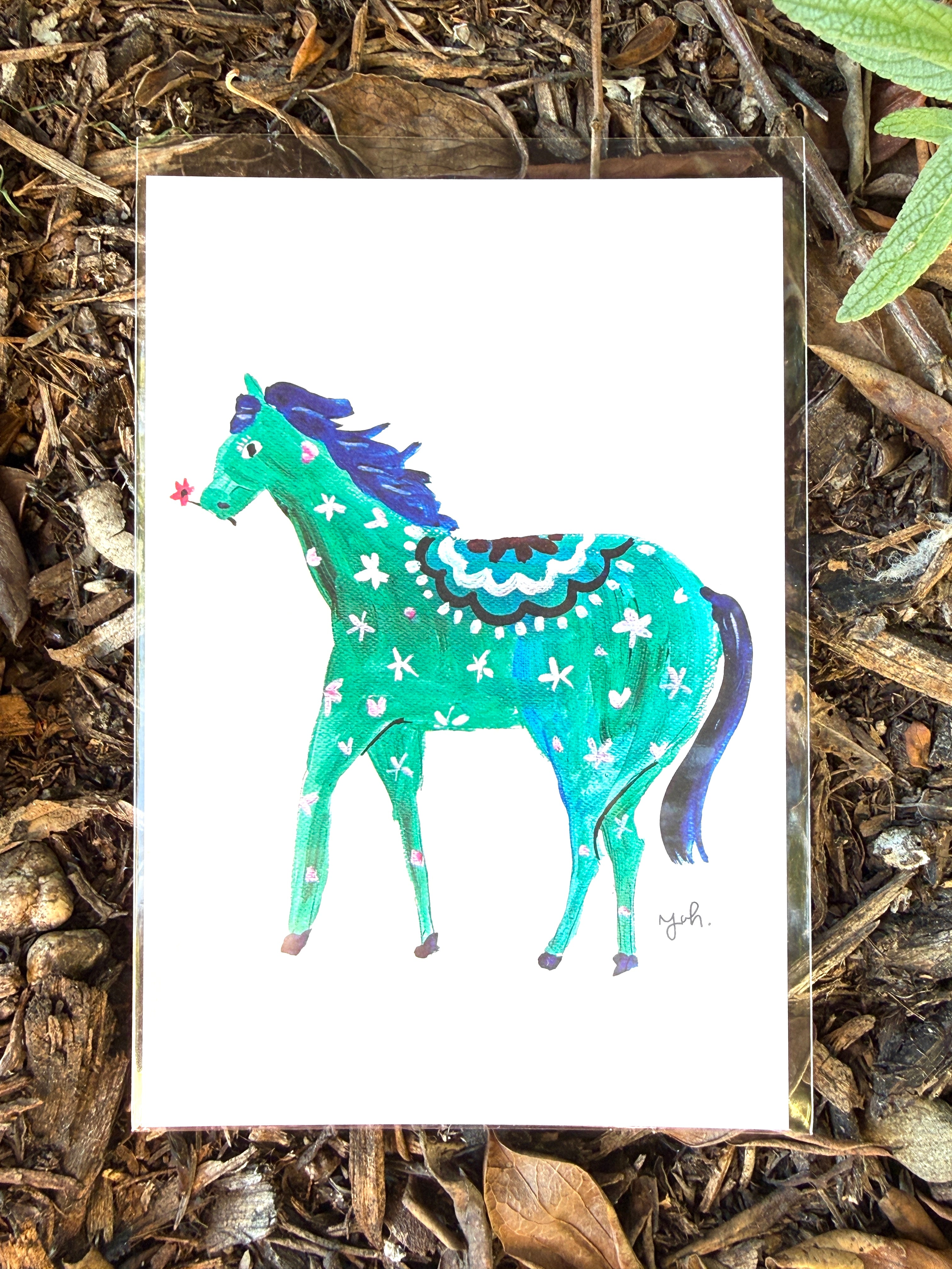 [Yuh Takahashi] Blue Horse postcard