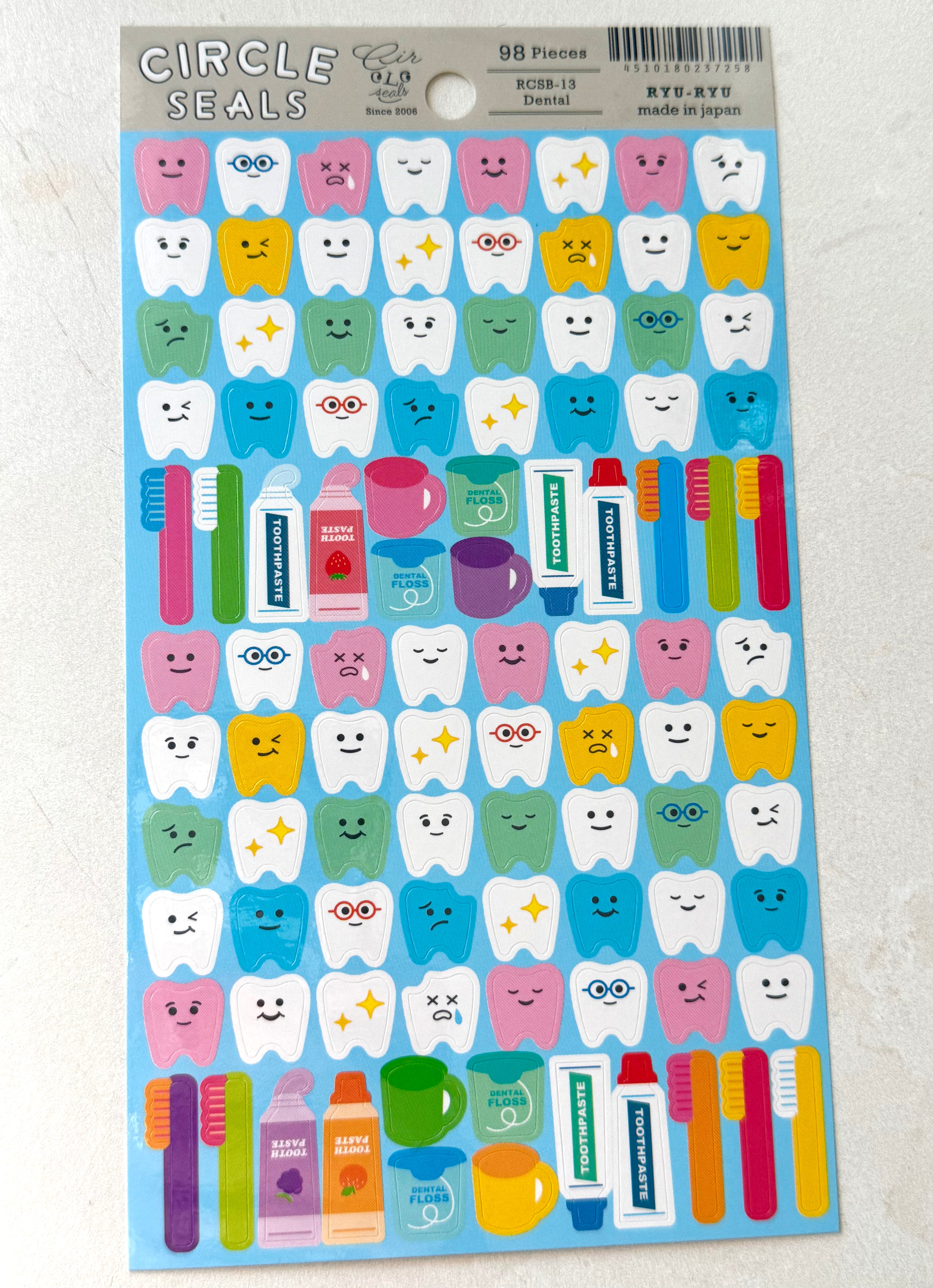 [Ryu-Ryu] Dental Health Teeth sticker sheet