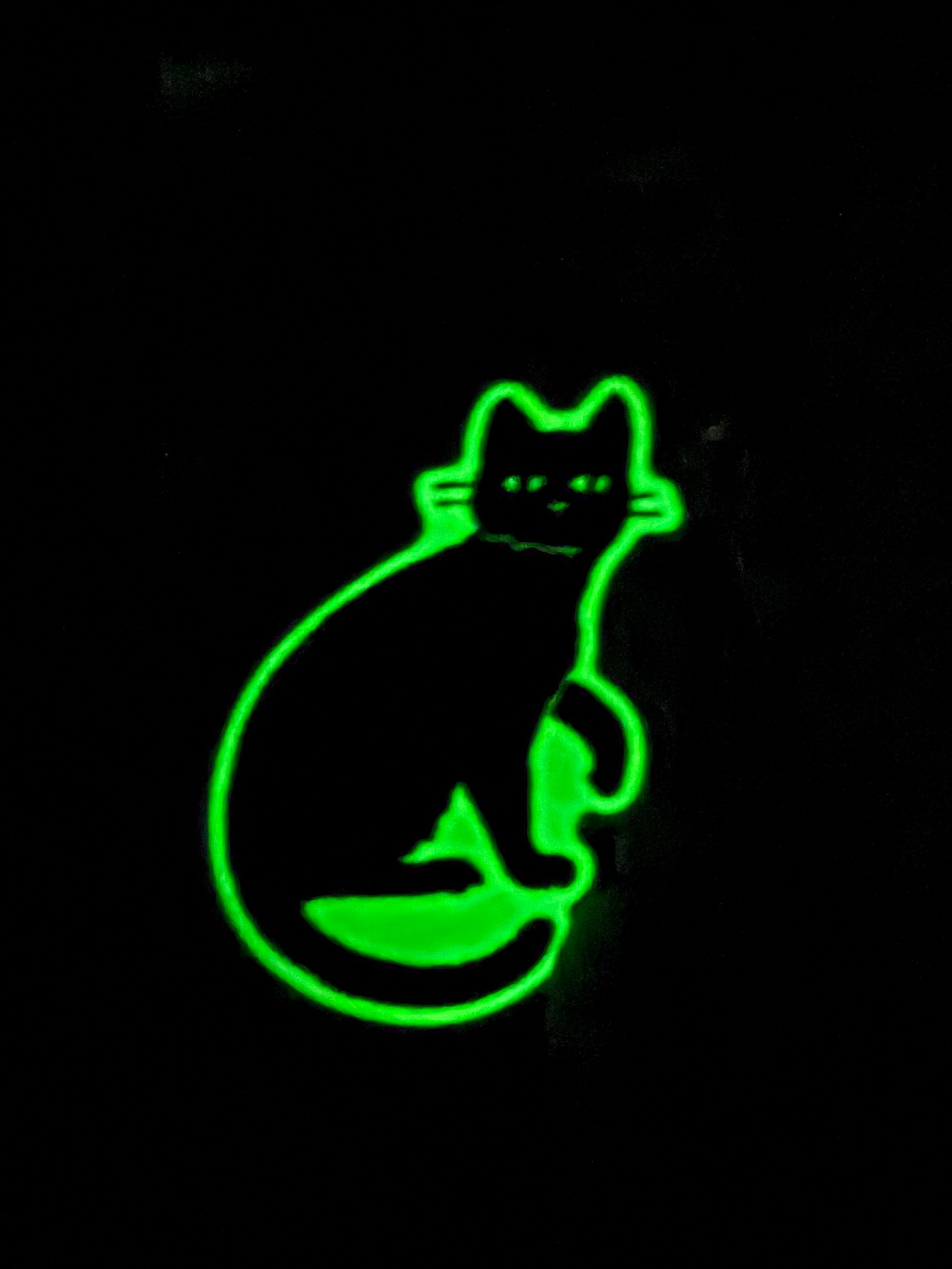 [GreenFlash] 🐈‍⬛ Kuroneko • Black Cat Glow in the Dark decal sticker