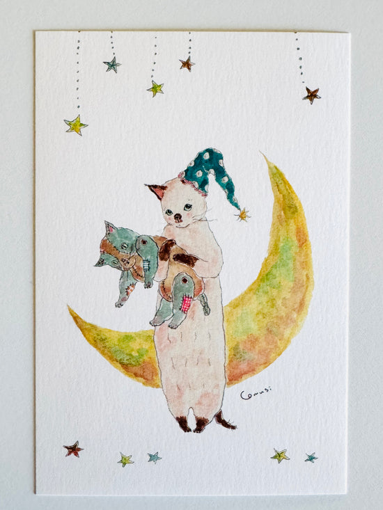 [tocorocomugi] Goodnight Nyanko postcard
