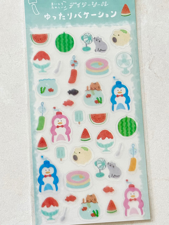 [Furukawashiko] Yuttari Relaxing Vacation sticker sheet (discontinued • last stock)