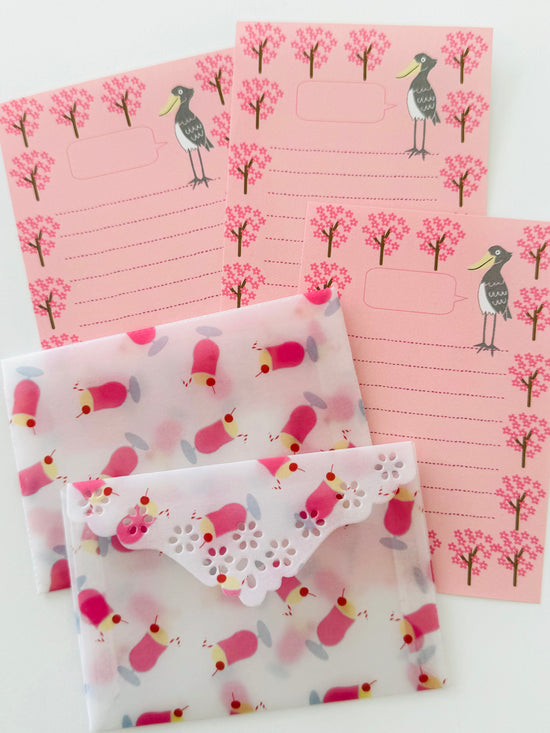 [Panda factory] Shoebill & Sakura mini letter set