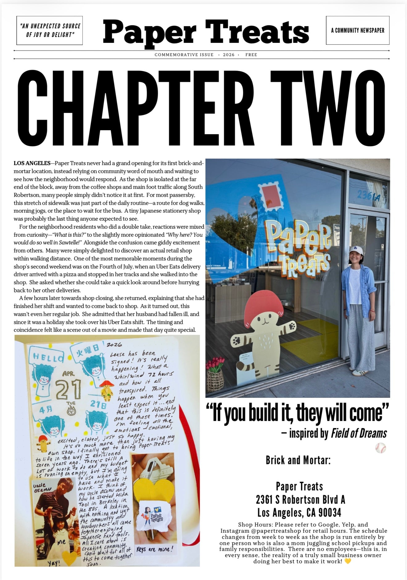 Paper Treats Newspaper - *PDF/Free Digital Version · Brick and Mortar Issue