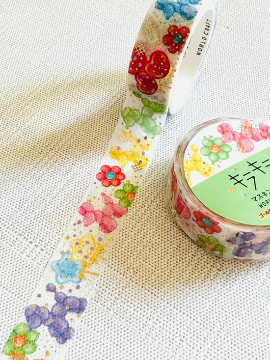 [World Craft] Party Balloon Animals washi tape (last chance • no restock)