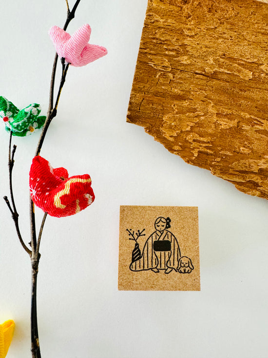 [Stamp Marche] Marle-chan Kimono (January) rubber stamp