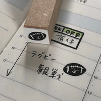 [RiraRira Hanko] Football and Rugby mini rubber stamp