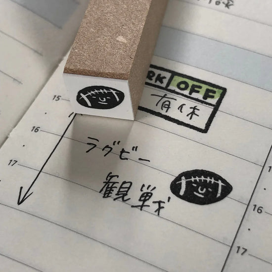 [RiraRira Hanko] Football and Rugby mini rubber stamp