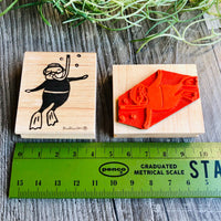 [RiraRira Hanko] Uncle Iwai Snorkeling rubber stamp