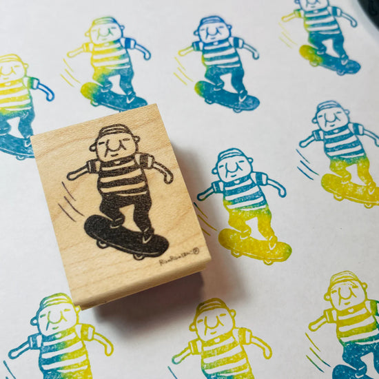 [RiraRira Hanko] Uncle Iwai Skateboarding rubber stamp