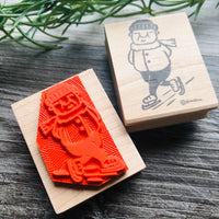 [RiraRira Hanko] Uncle Iwai Ice Skating rubber stamp