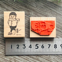 [RiraRira Hanko] Uncle Iwai Ice Skating rubber stamp