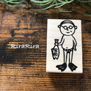 [RiraRira Hanko] Mr. Megane Catch of the Day rubber stamp