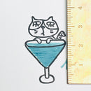 [RiraRira Hanko] Cocktail Cat rubber stamp