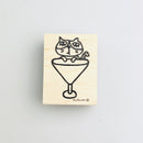 [RiraRira Hanko] Cocktail Cat rubber stamp