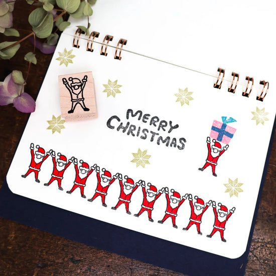 [RiraRira Hanko] Hooray Santa rubber stamp