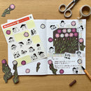 [Mushroom Cat] Hanko Stamp Monochrome sticker sheet