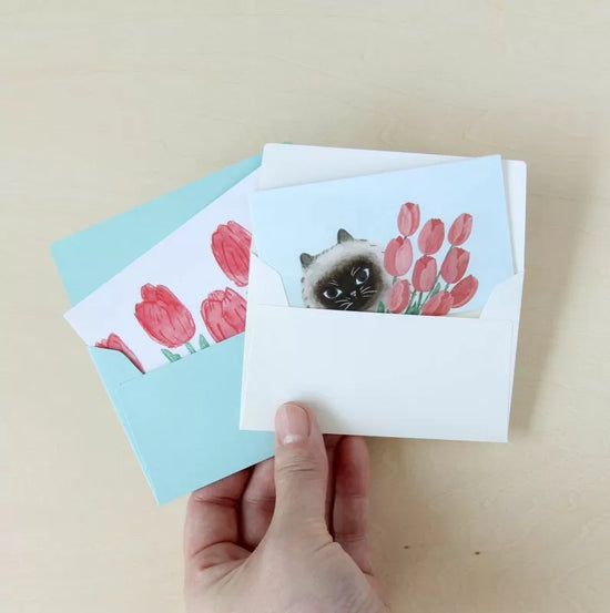 [4legs] Cat and Tulip mini letter set