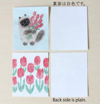 [4legs] Cat and Tulip mini letter set