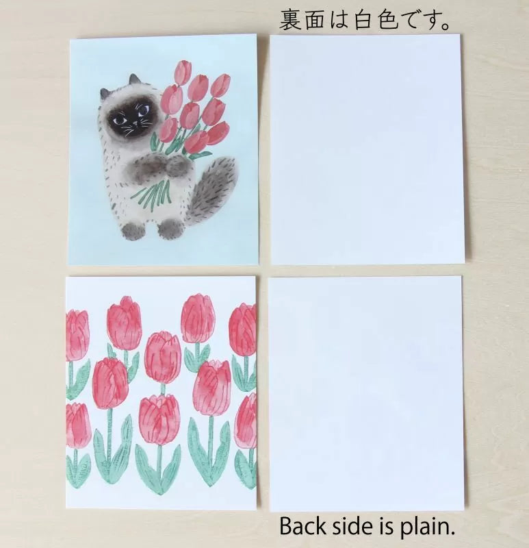 [4legs] Cat and Tulip mini letter set