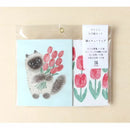 [4legs] Cat and Tulip mini letter set