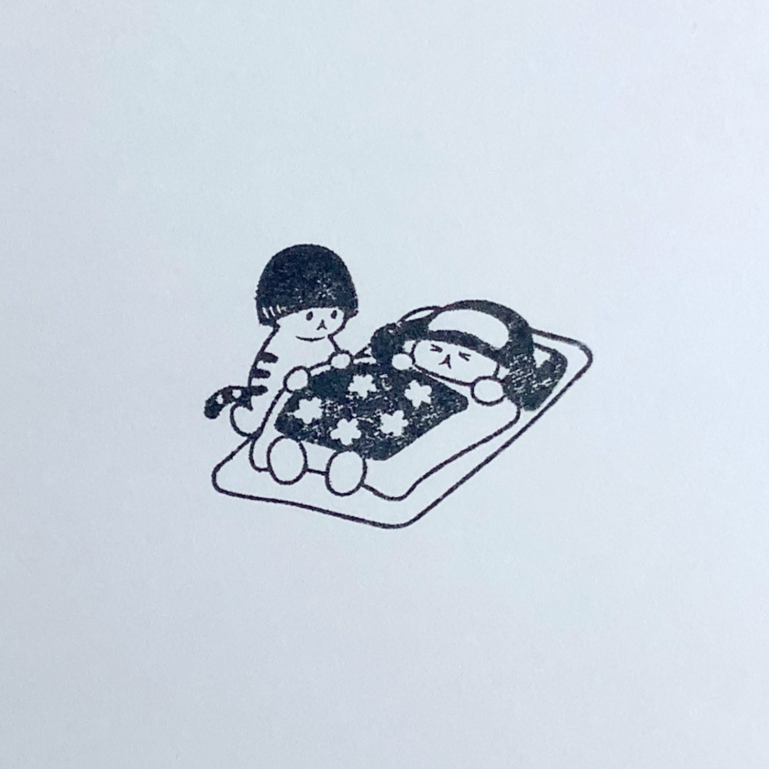 [Mushroom Cat] Caught a Cold! rubber stamp x 4legs