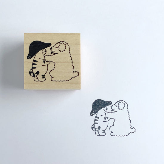 [Mushroom Cat] My Friend Dog rubber stamp x 4legs