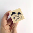 [Mushroom Cat] We are Best Friends! rubber stamp x 4legs
