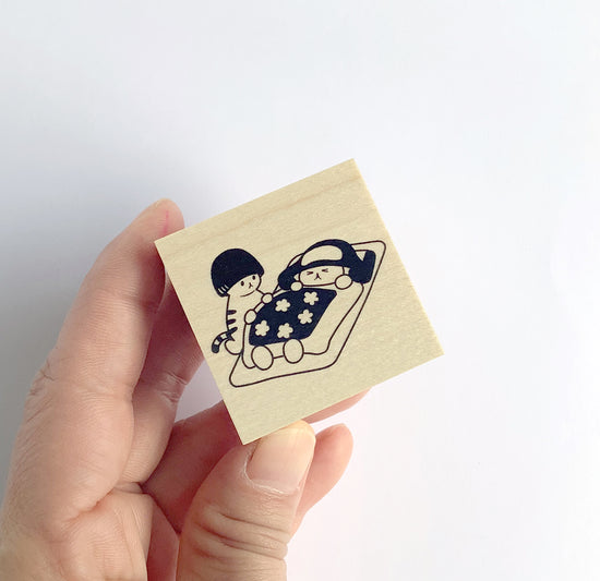 [Mushroom Cat] Caught a Cold! rubber stamp x 4legs