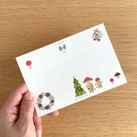 [4legs] Mushroom Cat Merry Christmas postcard (limited print • no restock)