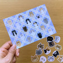 [4legs] Cat Faces flake sticker pack