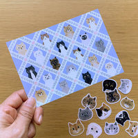 [4legs] Cat Faces flake sticker pack