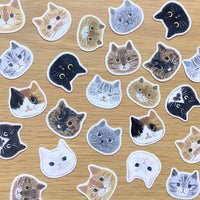 [4legs] Cat Faces flake sticker pack