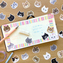 [4legs] Cat Faces flake sticker pack