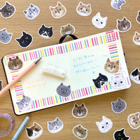 [4legs] Cat Faces flake sticker pack